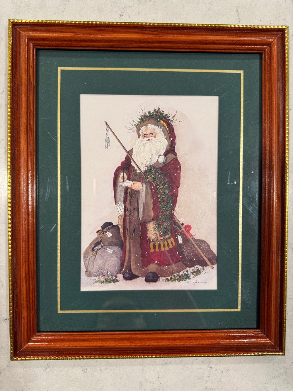 Vintage Father Christmas Santa Framed Wall Art Print Picture Reimel Abrams Decor
